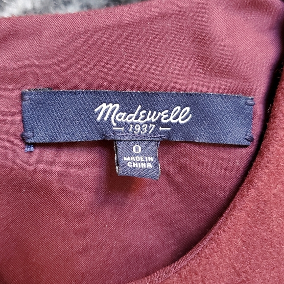 Madewell Foyer Dress - Burgundy Wool Shift Dress - Picture 3 of 5
